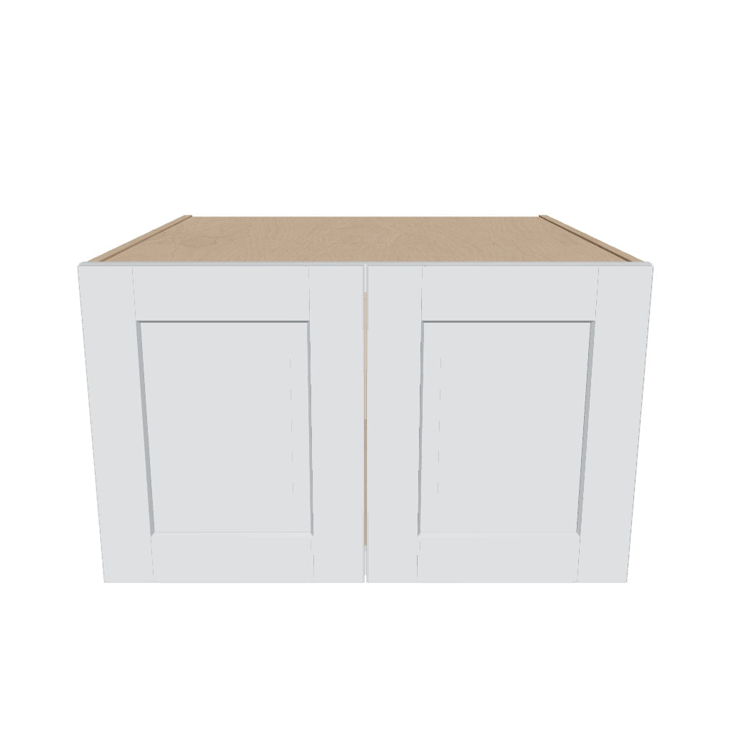 J&K White Shaker S8 Refrigerator Wall Cabinet   30" W x 18" H x 27" D