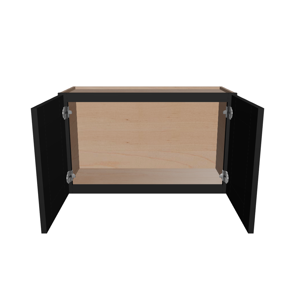 Modernform Cabinet Onyx Black Shaker 30" W X 18" H X 12" D Double Door Wall Cabinet