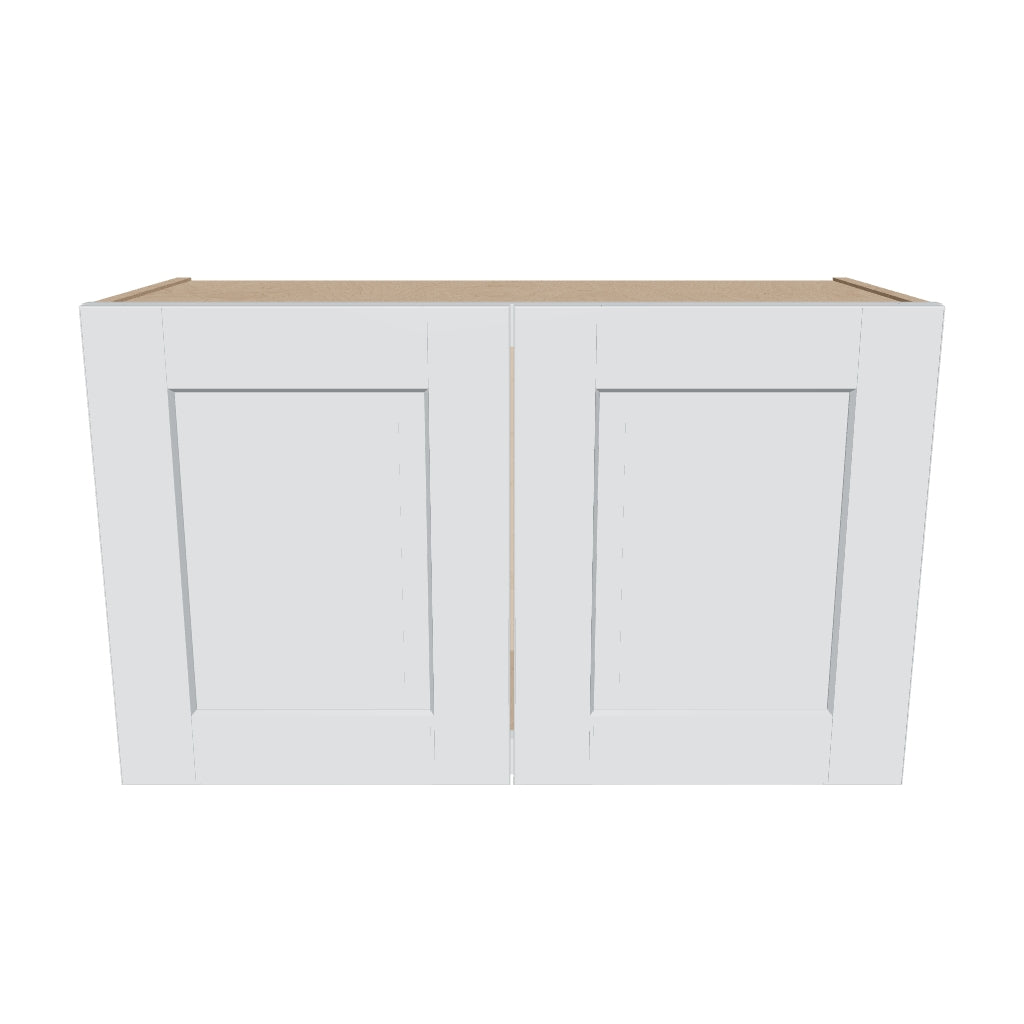 J&K White Shaker S8 Double Door Wall Cabinet   30" W x 18" H