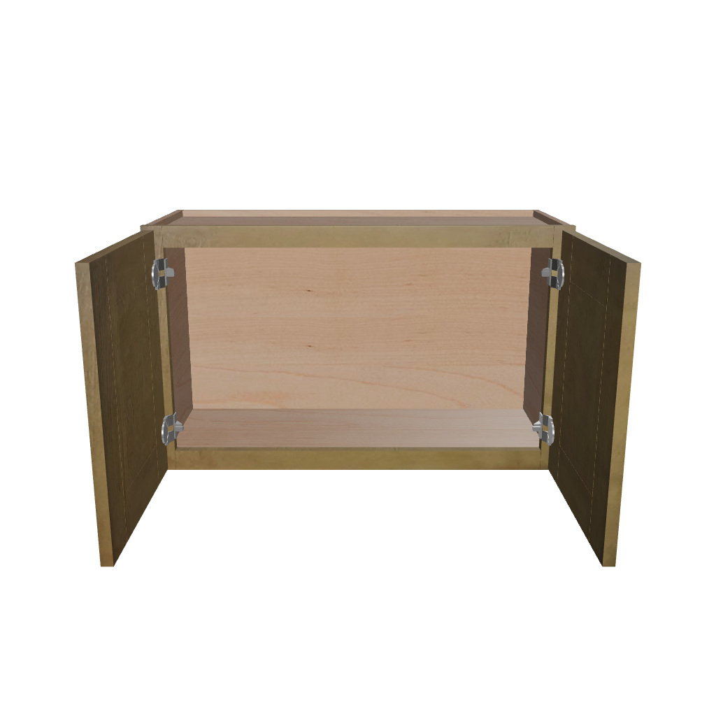Modernform Cabinet Natural Shaker 30" W X 18" H X 12" D Double Door Wall Cabinet