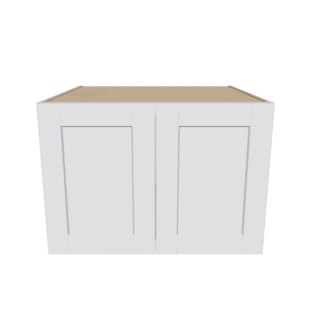 J&K White Shaker S8 Refrigerator Wall Cabinet   30" W x 21" H x 27" D