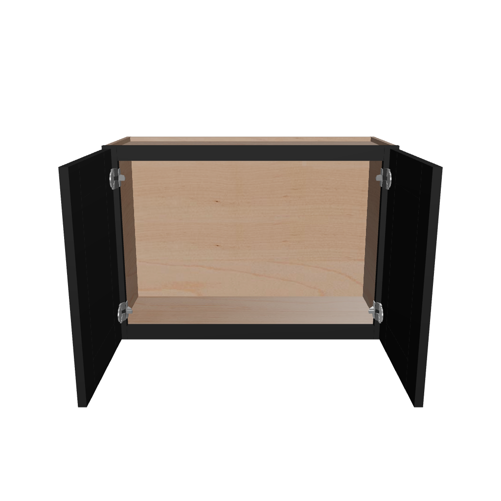 Modernform Cabinet Onyx Black Shaker 30" W X 21" H X 12" D Double Door Wall Cabinet