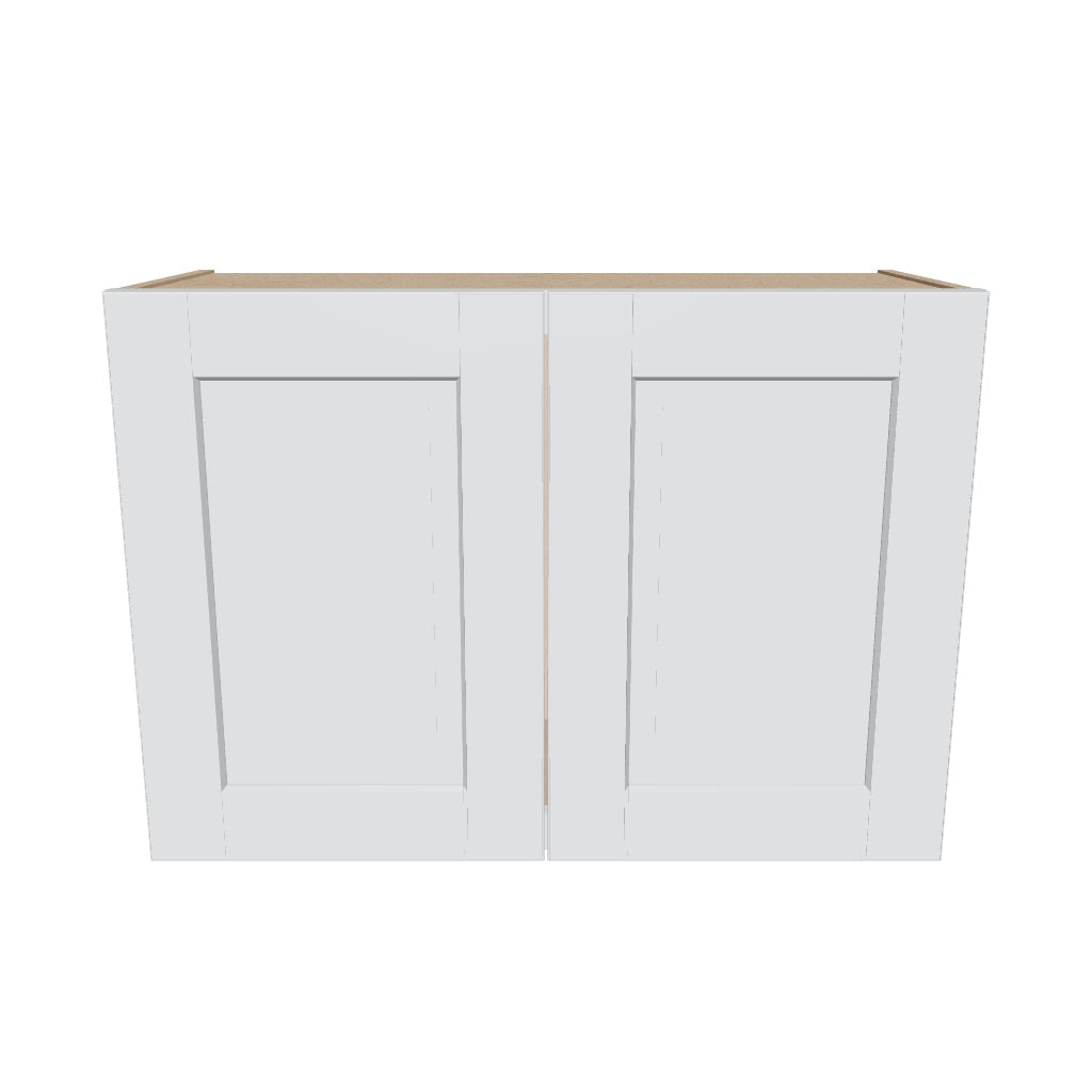 J&K White Shaker S8 Double Door Wall Cabinet   30" W x 21" H