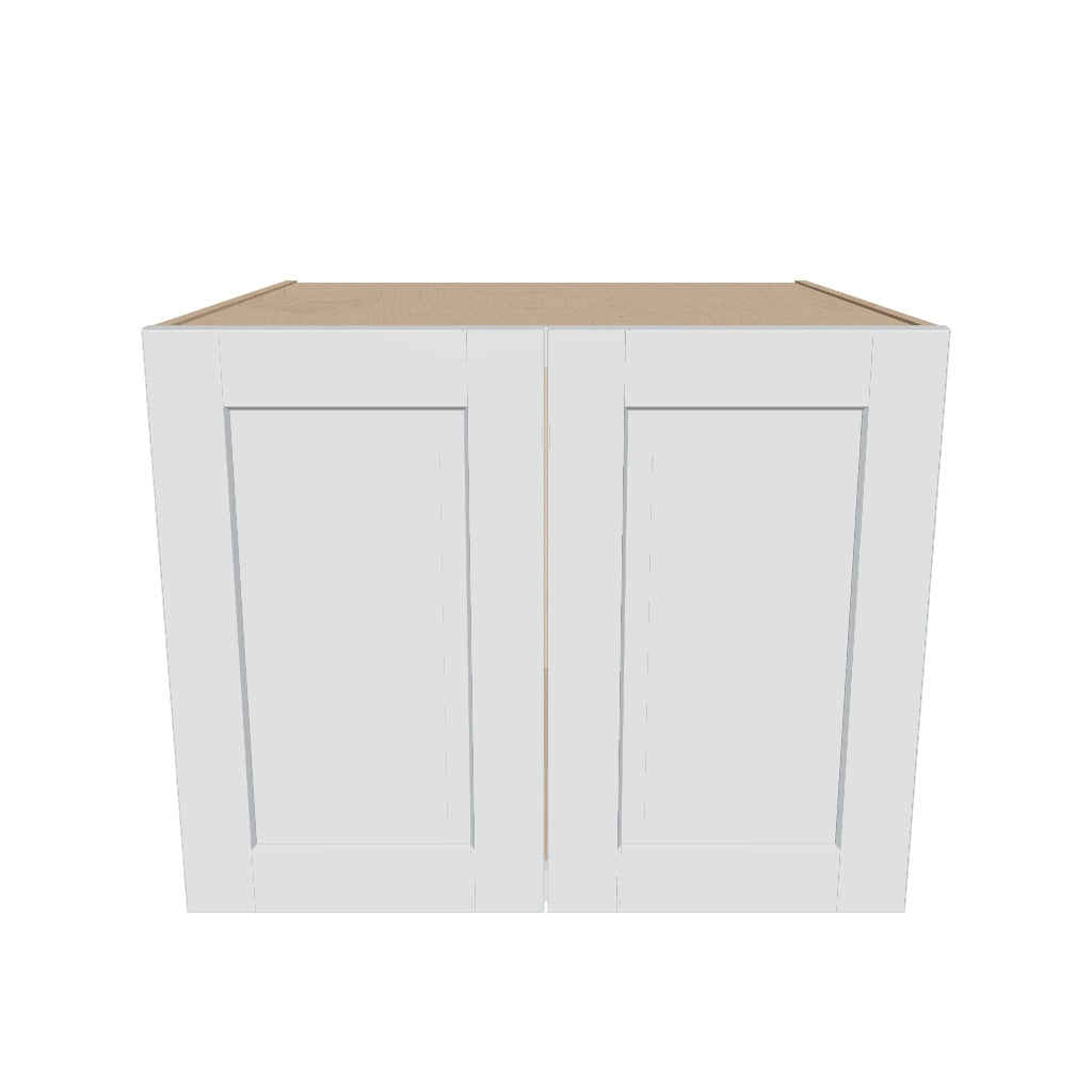 J&K White Shaker S8 Refrigerator Wall Cabinet   30" W x 24" H x 27" D