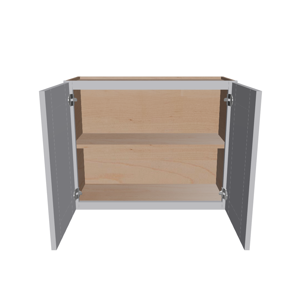 Modernform Cabinet Grey Shaker 30" W X 24" H X 12" D Double Door Wall Cabinet