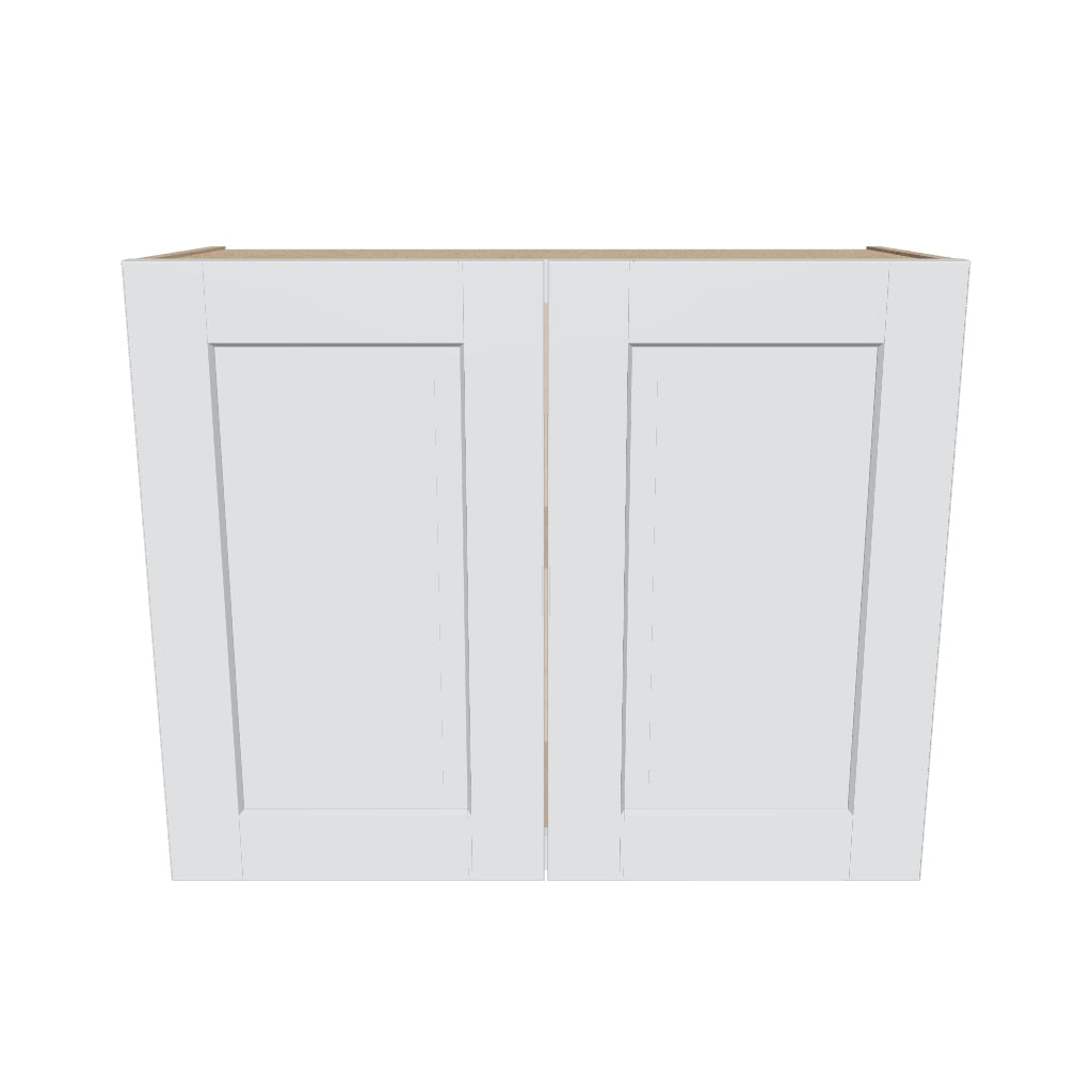 J&K White Shaker S8 Double Door Wall Cabinet   30" W x 24" H