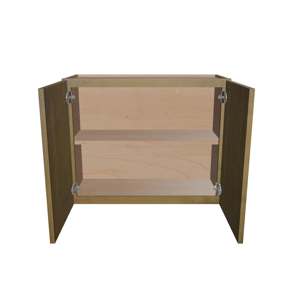 Modernform Cabinet Natural Shaker 30" W X 24" H X 12" D Double Door Wall Cabinet