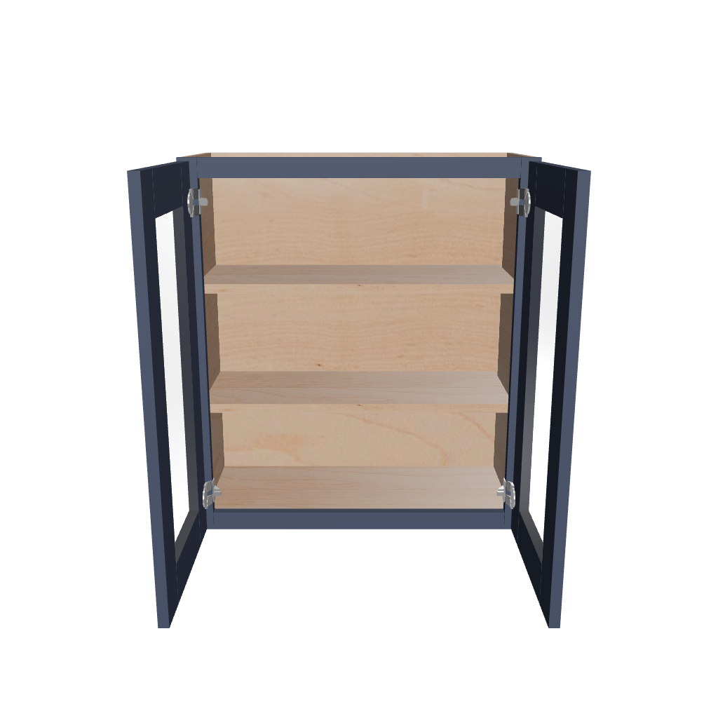Modernform Cabinet Signature Blue 30" W X 30" H X 12" D Double Glass Door Wall Cabinet