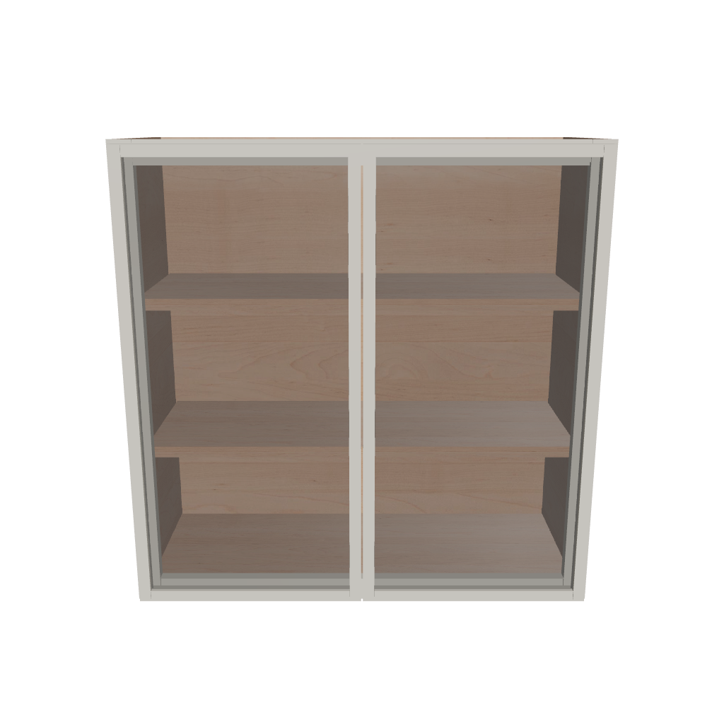 Modernform Cabinet Slim Dove White 30" W X 30" H X 12" D Double Glass Door Wall Cabinet