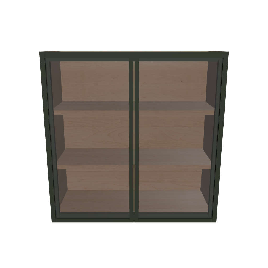 Modernform Cabinet Slim Sage Green 30" W X 30" H X 12" D Double Glass Door Wall Cabinet