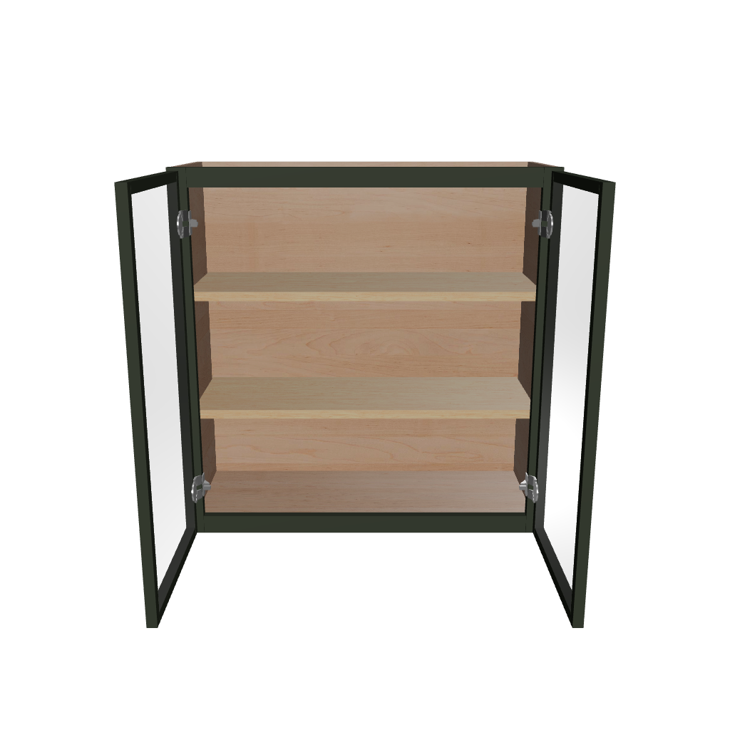 Modernform Cabinet Slim Sage Green 30" W X 30" H X 12" D Double Glass Door Wall Cabinet