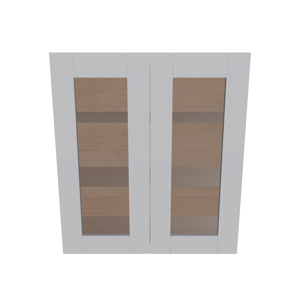 Modernform Cabinet Grey Shaker 30" W X 30" H X 12" D Double Glass Door Wall Cabinet