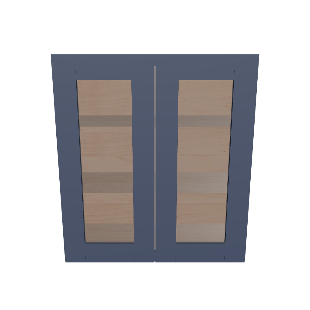 Modernform Cabinet Signature Blue 30" W X 30" H X 12" D Double Glass Door Wall Cabinet