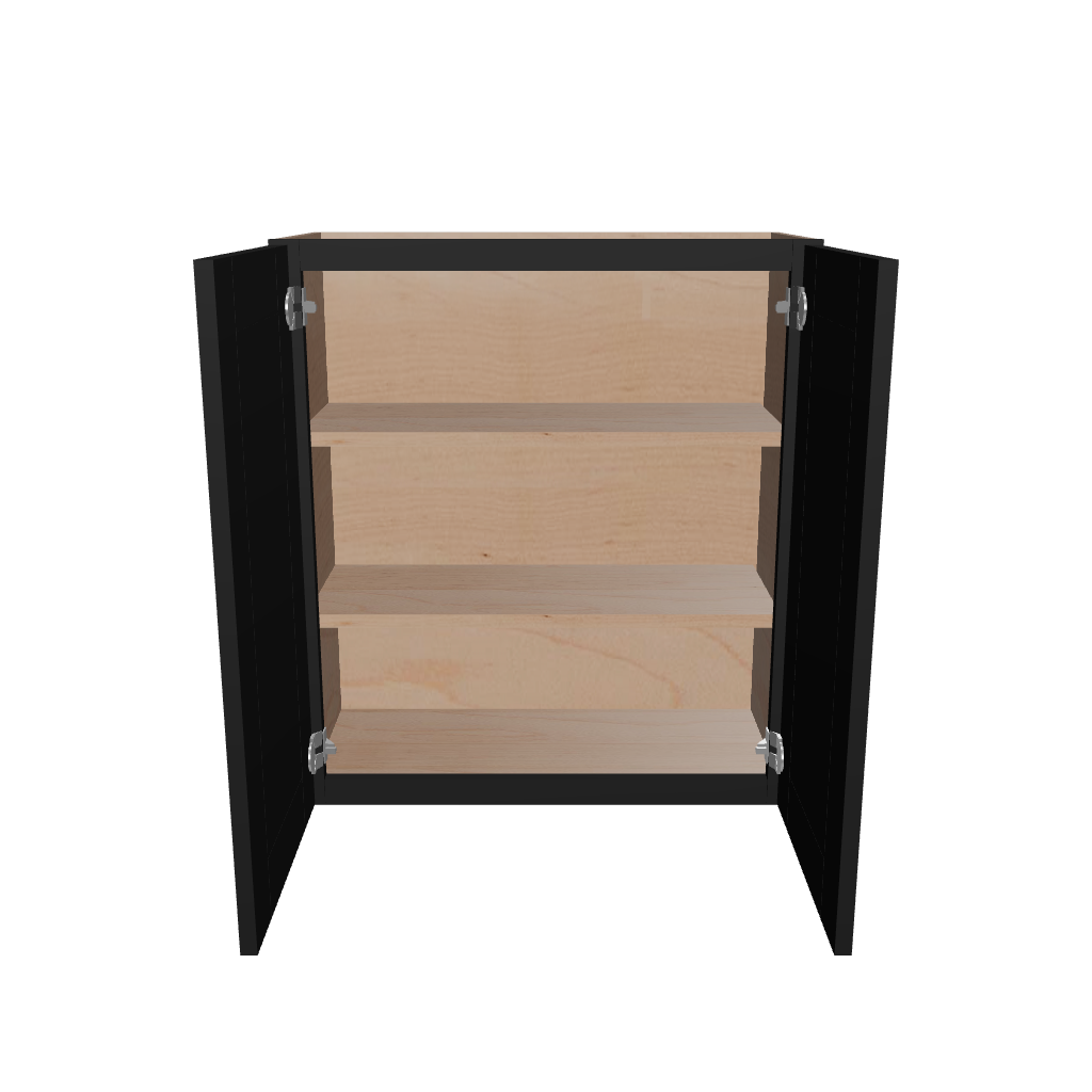 Modernform Cabinet Onyx Black Shaker 30" W X 30" H X 12" D Double Door Wall Cabinet