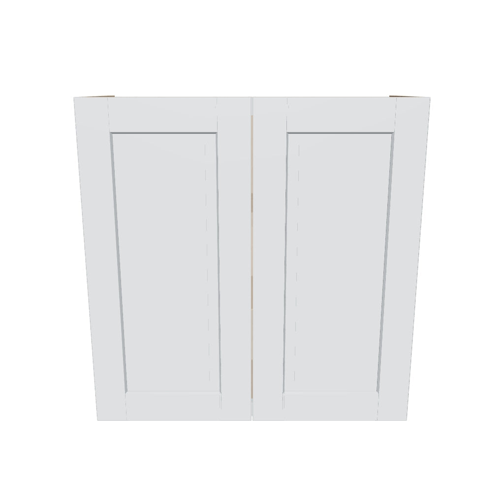 J&K White Shaker S8 Double Door Wall Cabinet   30" W x 30" H