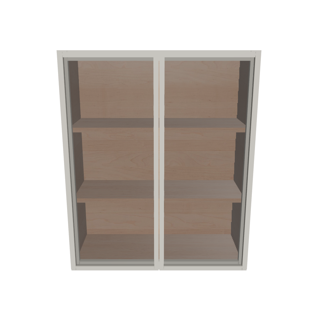 Modernform Cabinet Slim Dove White 30" W X 36" H X 12" D Double Glass Door Wall Cabinet