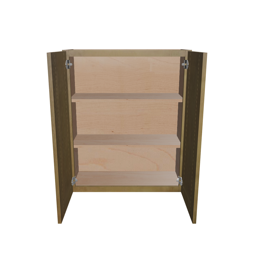 Modernform Cabinet Natural Shaker 30" W X 36" H X 12" D Double Door Wall Cabinet