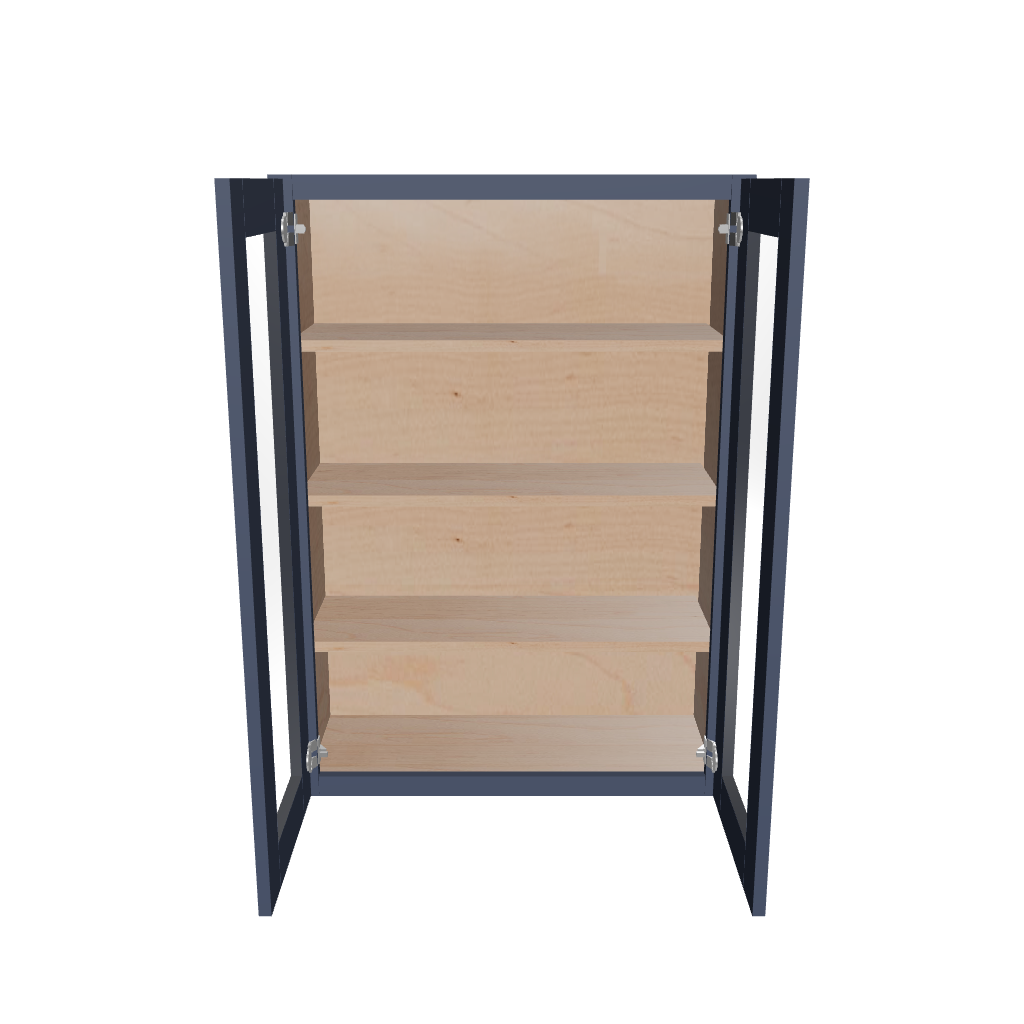 Modernform Cabinet Signature Blue 30" W X 42" H X 12" D Double Glass Door Wall Cabinet