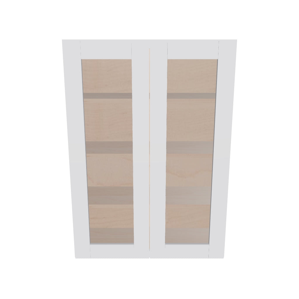 Modernform Cabinet Grey Shaker 30" W X 42" H X 12" D Double Glass Door Wall Cabinet