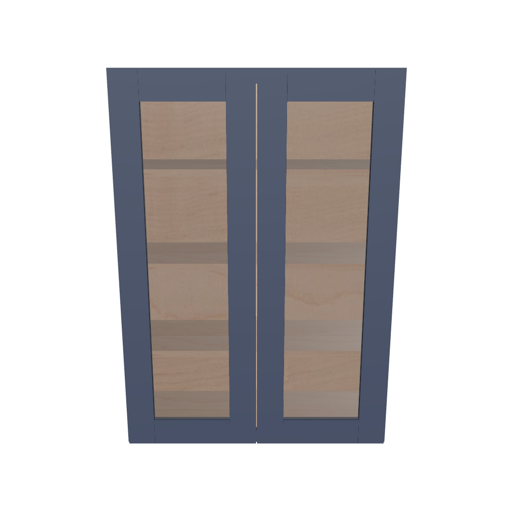 Modernform Cabinet Signature Blue 30" W X 42" H X 12" D Double Glass Door Wall Cabinet