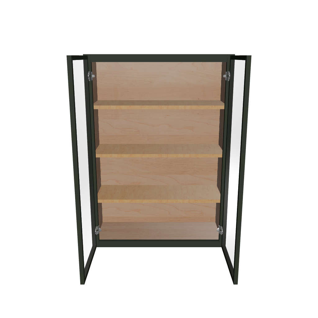 Modernform Cabinet Slim Sage Green 30" W X 42" H X 12" D Double Glass Door Wall Cabinet