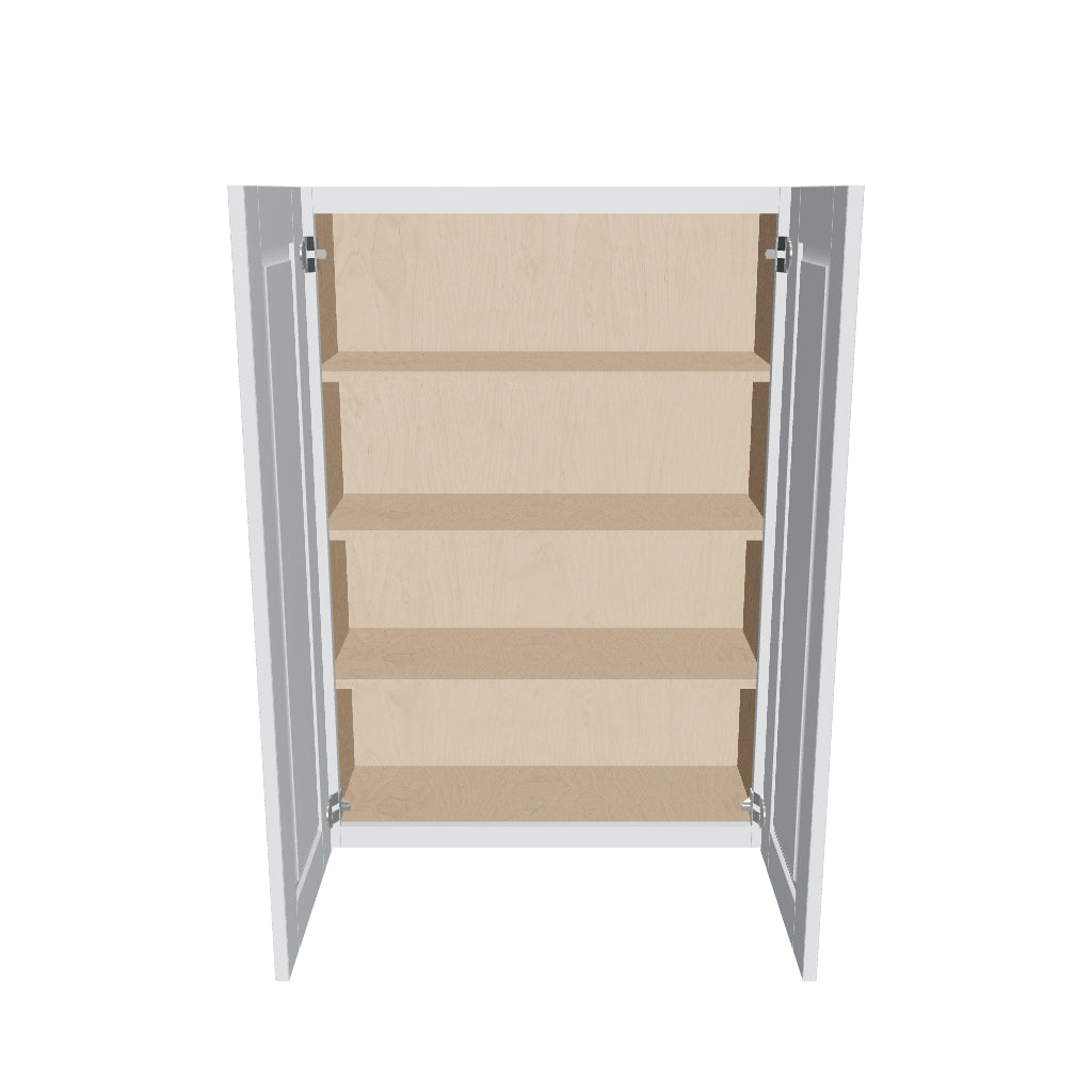 J&K White Shaker S8 Double Door Wall Cabinet   30" W x 42" H
