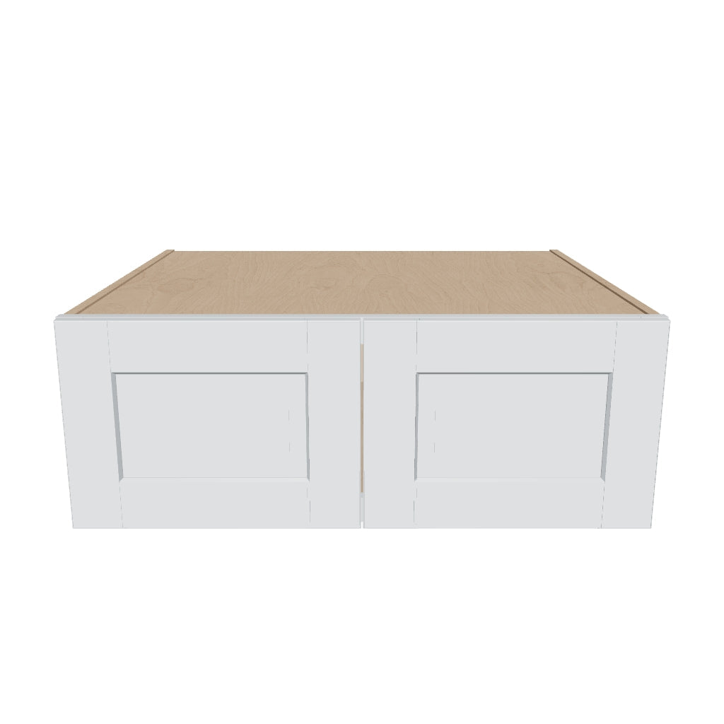 J&K White Shaker S8 Refrigerator Wall Cabinet   33" W x 12" H x 27" D