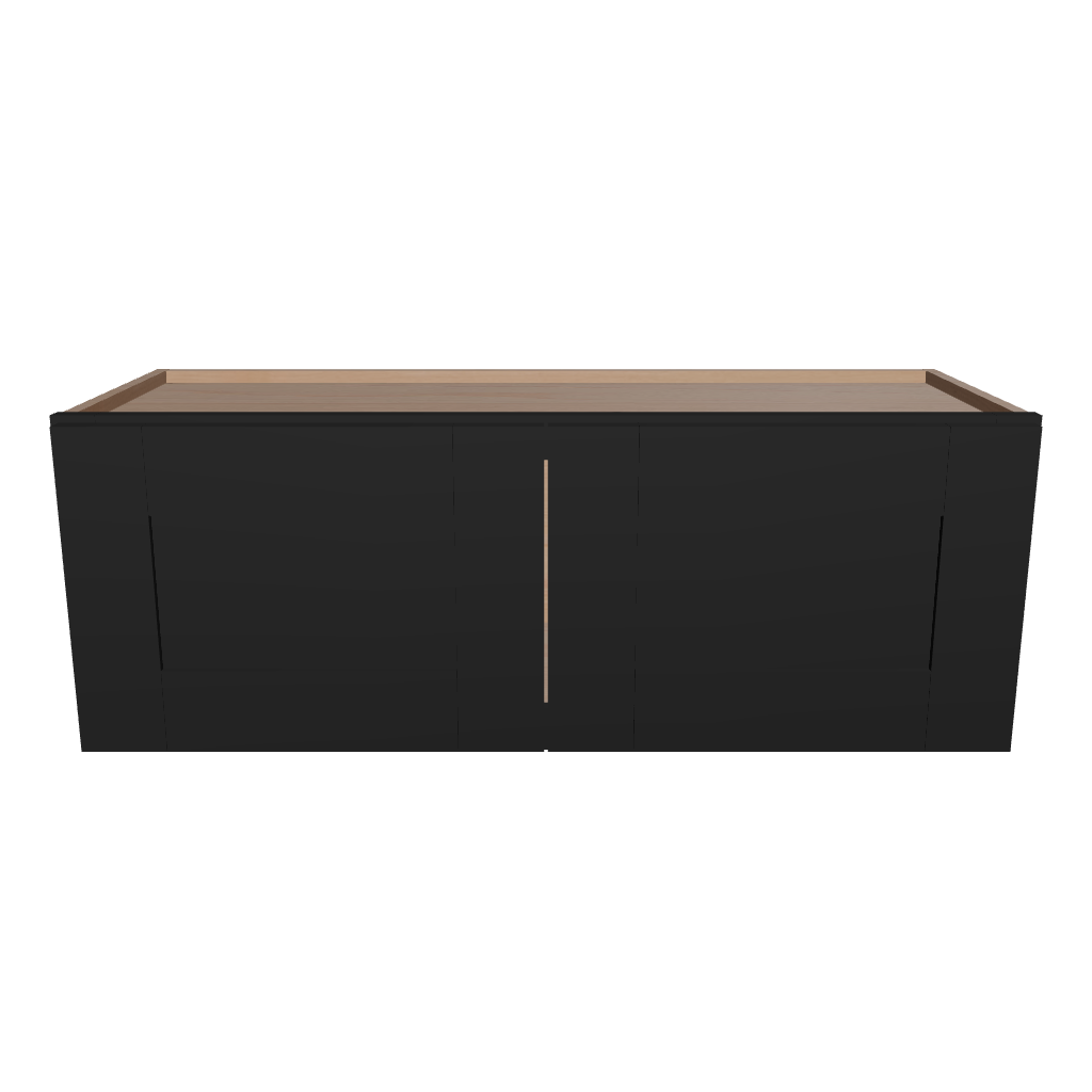 Modernform Cabinet Onyx Black Shaker 33" W X 12" H X 12" D Double Door Wall Cabinet