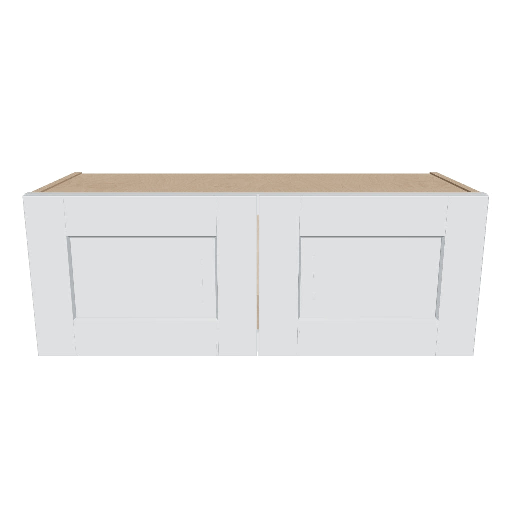 J&K White Shaker S8 Double Door Wall Cabinet   33" W x 12" H