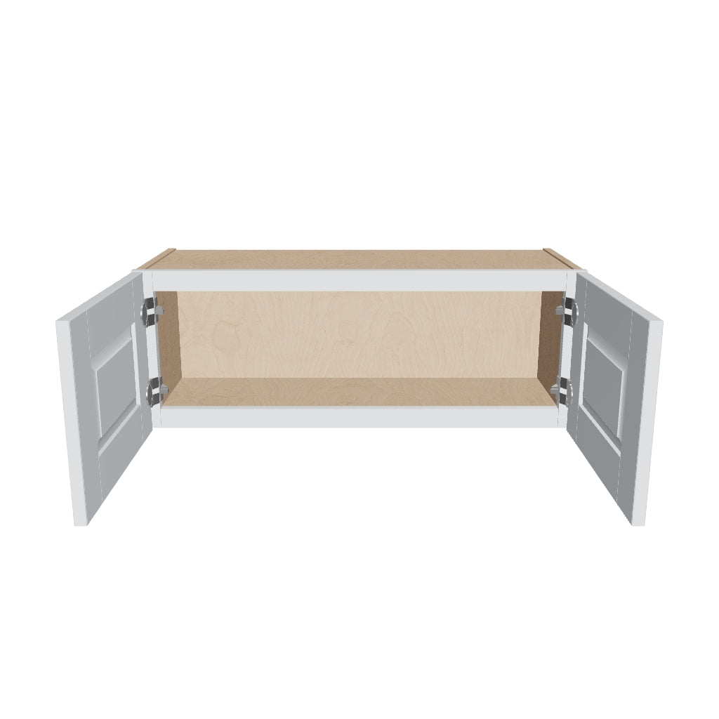 J&K White Shaker S8 Double Door Wall Cabinet   33" W x 12" H