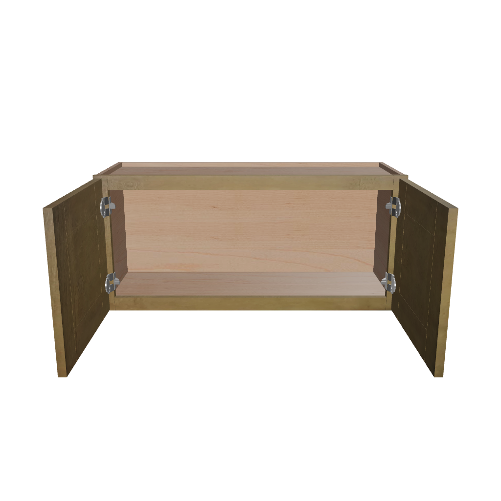 Modernform Cabinet Natural Shaker 33" W X 15" H X 12" D Double Door Wall Cabinet