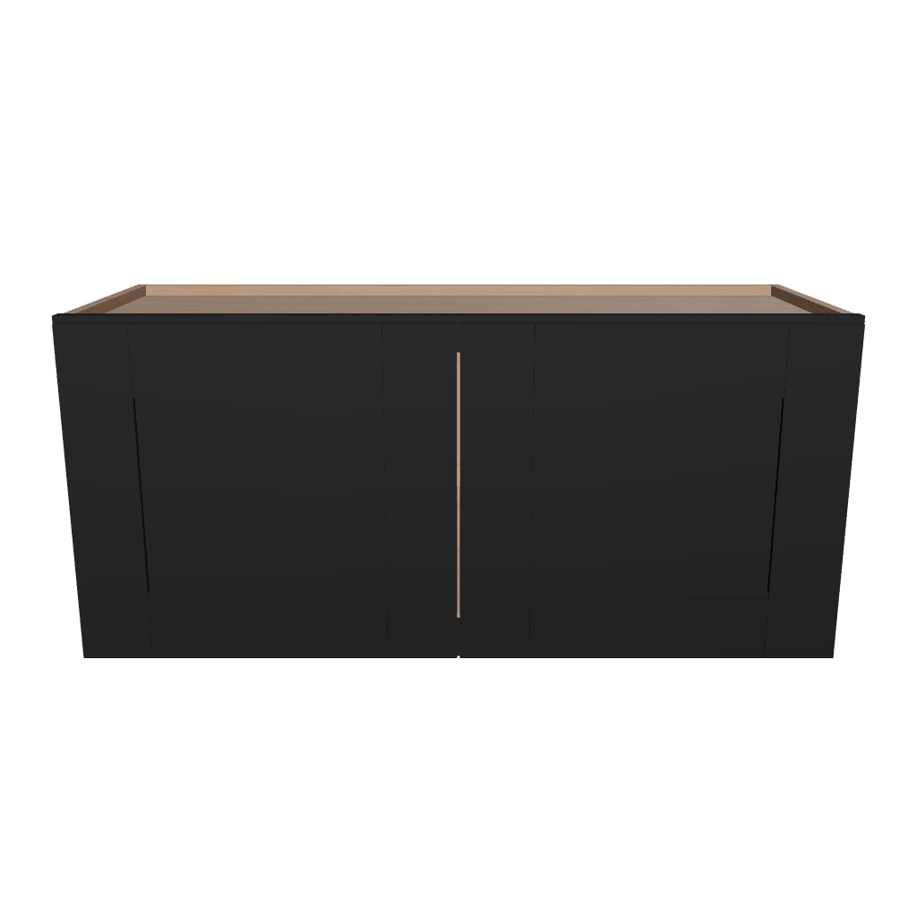 Modernform Cabinet Onyx Black Shaker 33" W X 15" H X 12" D Double Door Wall Cabinet