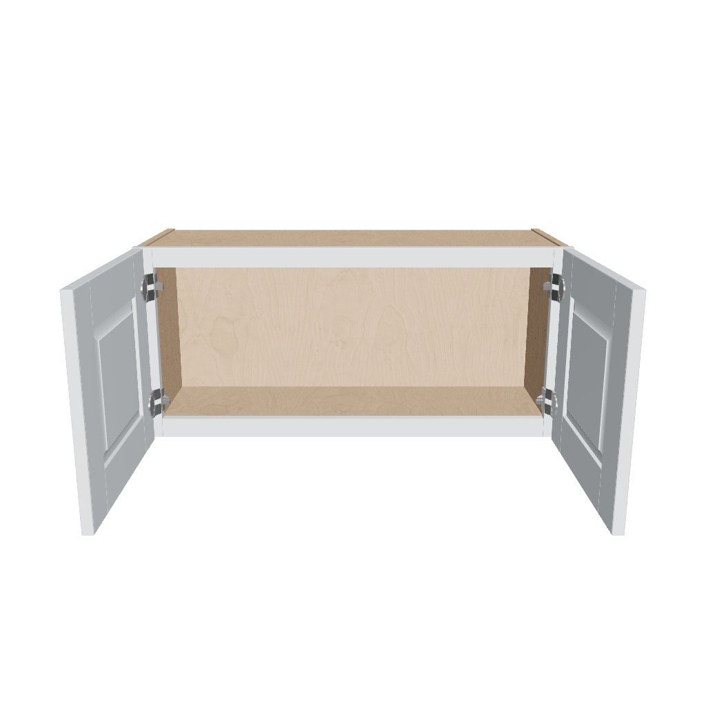 J&K White Shaker S8 Double Door Wall Cabinet   33" W x 15" H