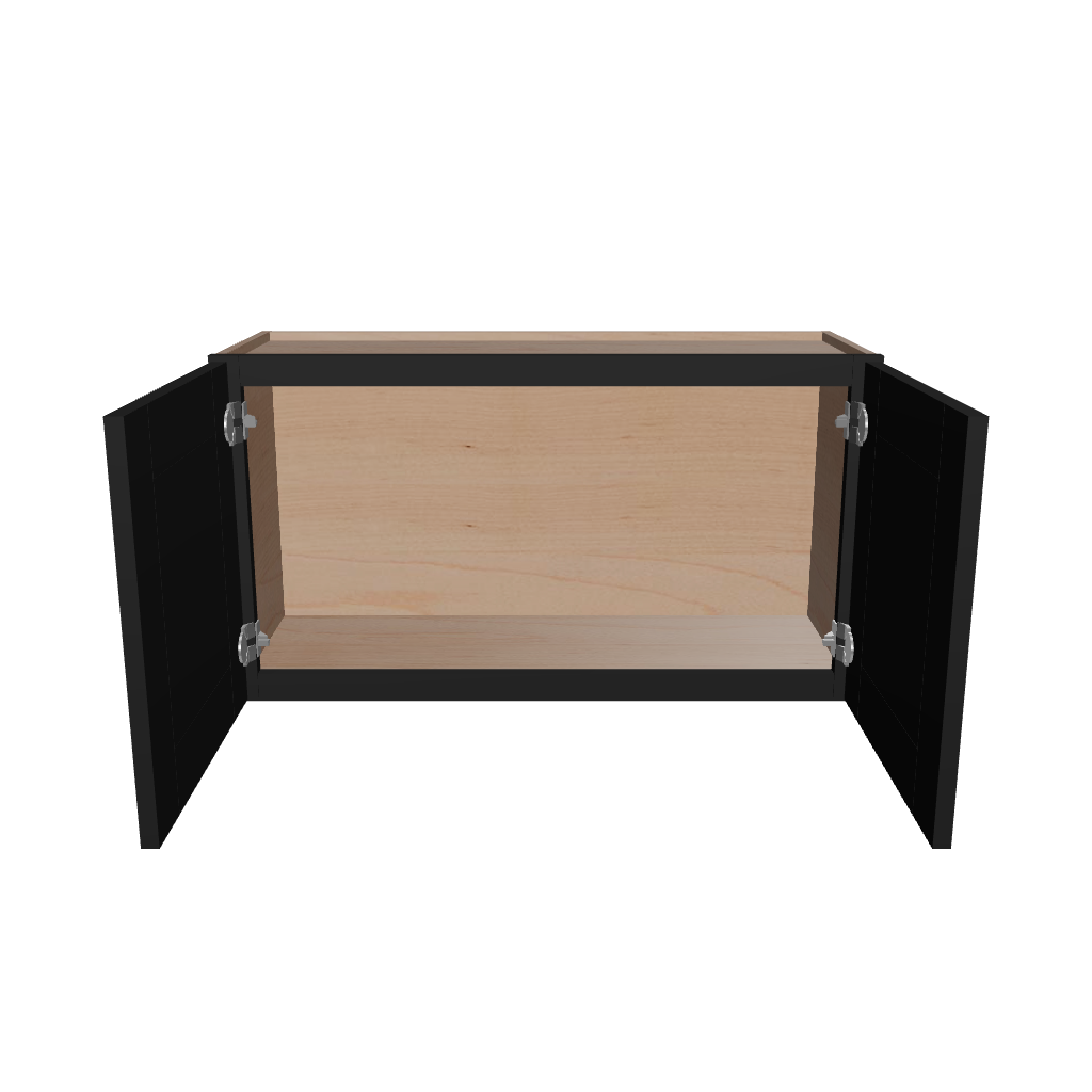 Modernform Cabinet Onyx Black Shaker 33" W X 18" H X 12" D Double Door Wall Cabinet