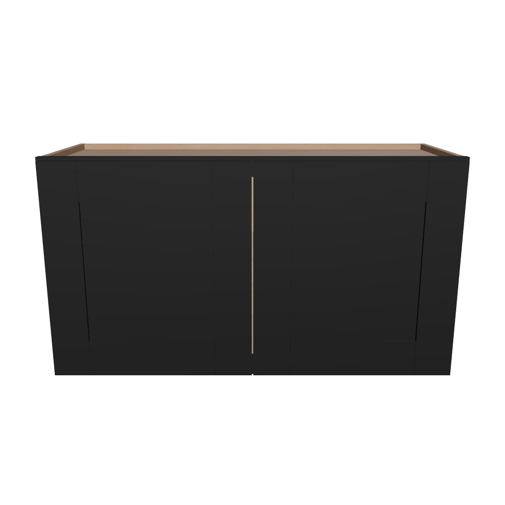 Modernform Cabinet Onyx Black Shaker 33" W X 18" H X 12" D Double Door Wall Cabinet