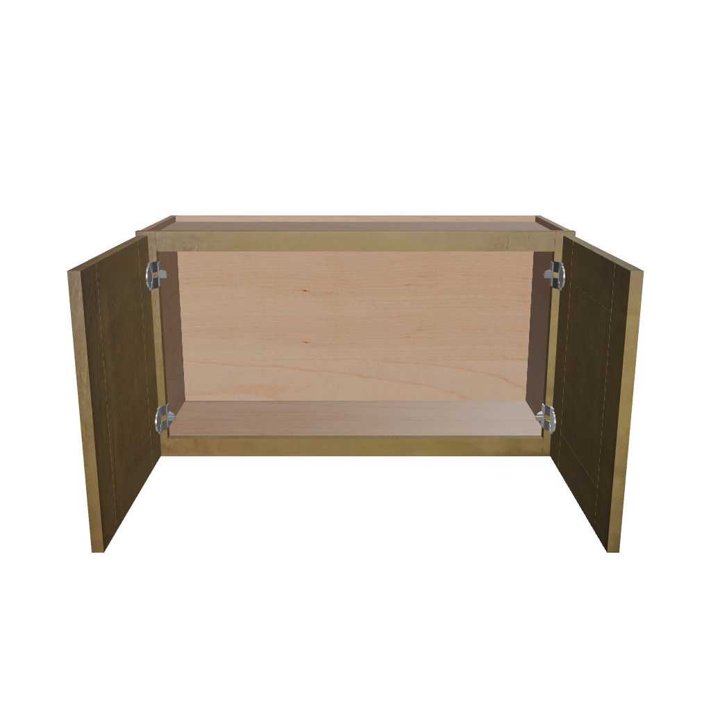 Modernform Cabinet Natural Shaker 33" W X 18" H X 12" D Double Door Wall Cabinet