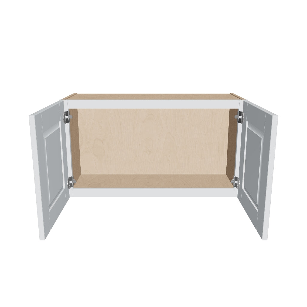 J&K White Shaker S8 Double Door Wall Cabinet   33" W x 18" H