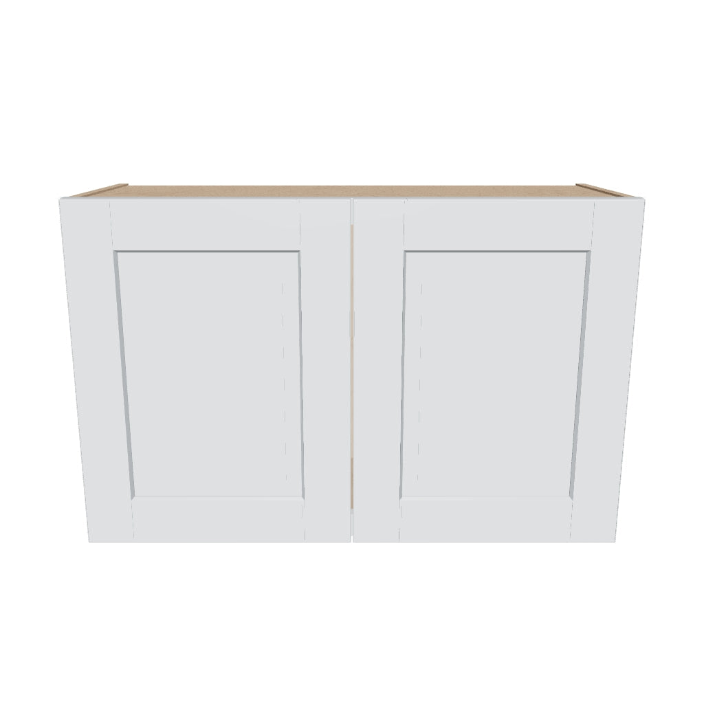 J&K White Shaker S8 Double Door Wall Cabinet   33" W x 21" H