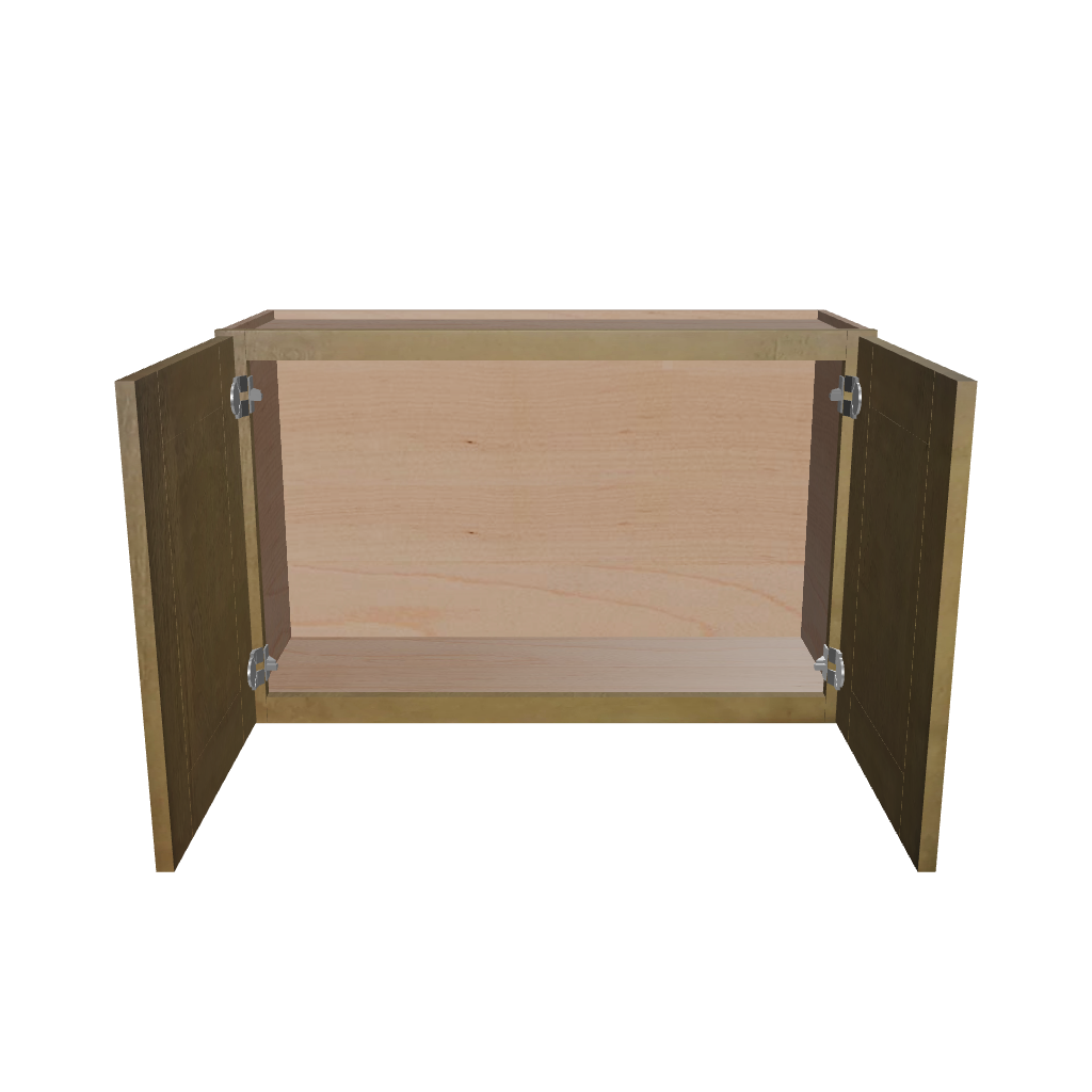 Modernform Cabinet Natural Shaker 33" W X 21" H X 12" D Double Door Wall Cabinet
