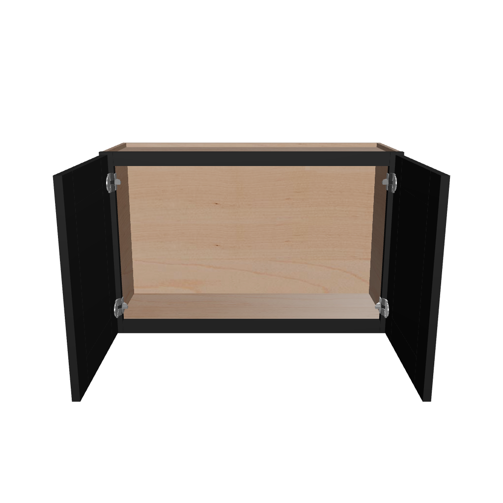Modernform Cabinet Onyx Black Shaker 33" W X 21" H X 12" D Double Door Wall Cabinet