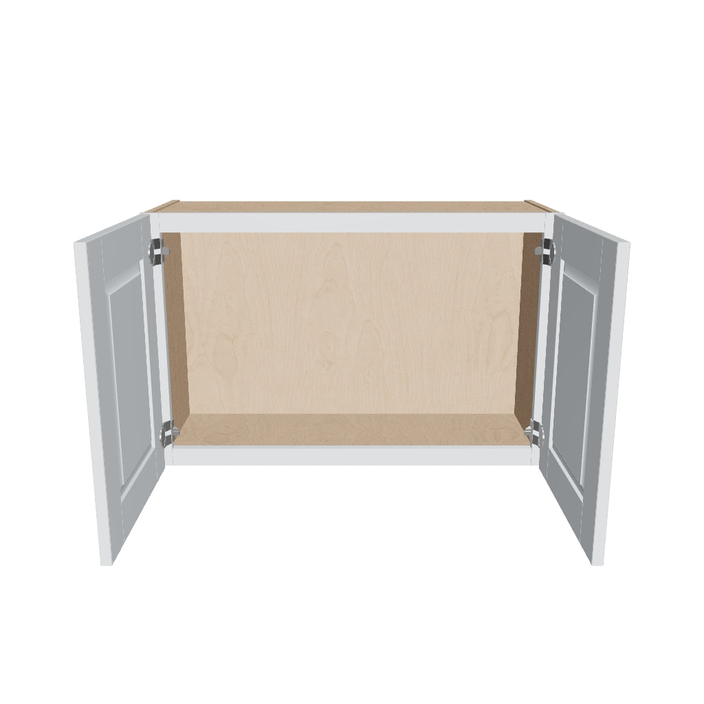J&K White Shaker S8 Double Door Wall Cabinet   33" W x 21" H