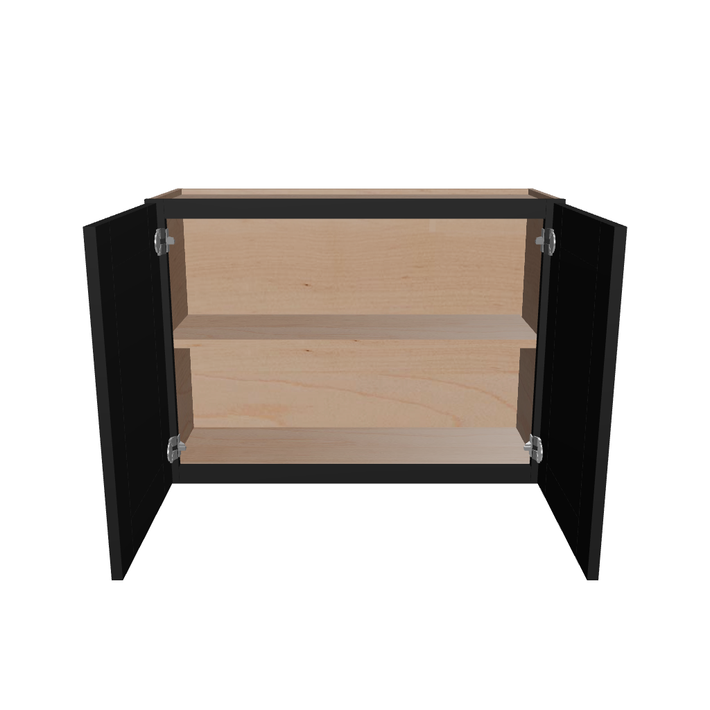 Modernform Cabinet Onyx Black Shaker 33" W X 24" H X 12" D Double Door Wall Cabinet