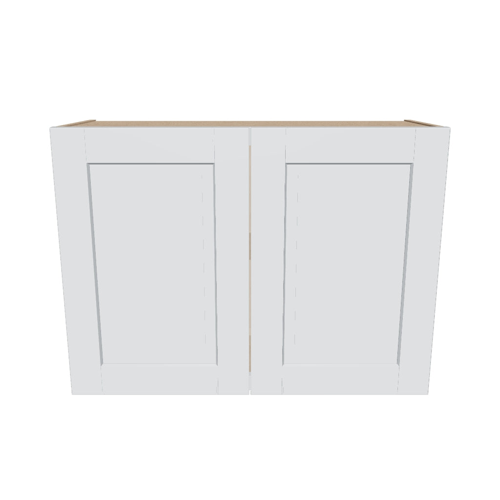 J&K White Shaker S8 Double Door Wall Cabinet   33" W x 24" H