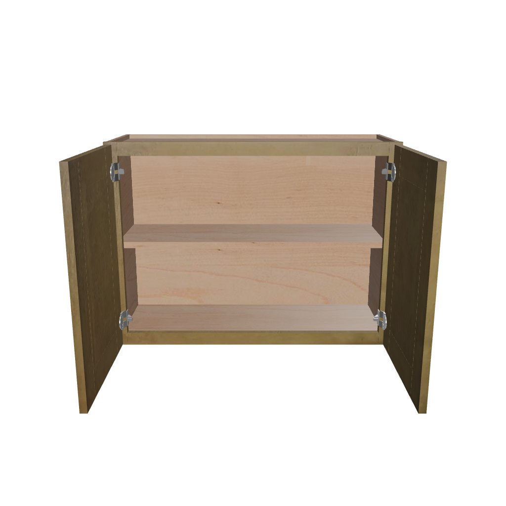 Modernform Cabinet Natural Shaker 33" W X 24" H X 12" D Double Door Wall Cabinet