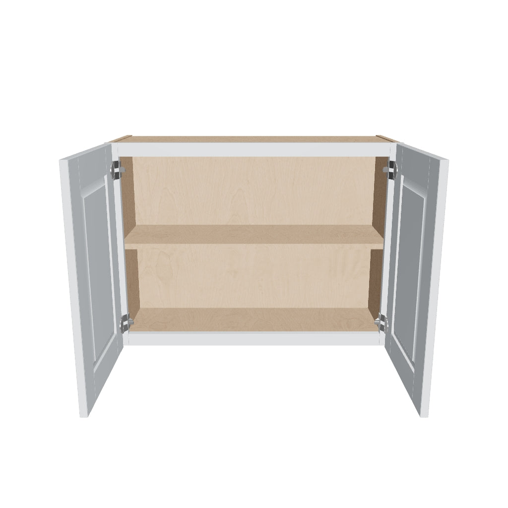 J&K White Shaker S8 Double Door Wall Cabinet   33" W x 24" H