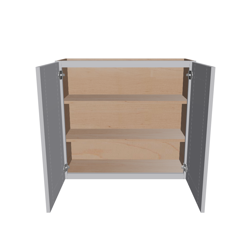 Modernform Cabinet Grey Shaker 33" W X 30" H X 12" D Double Door Wall Cabinet