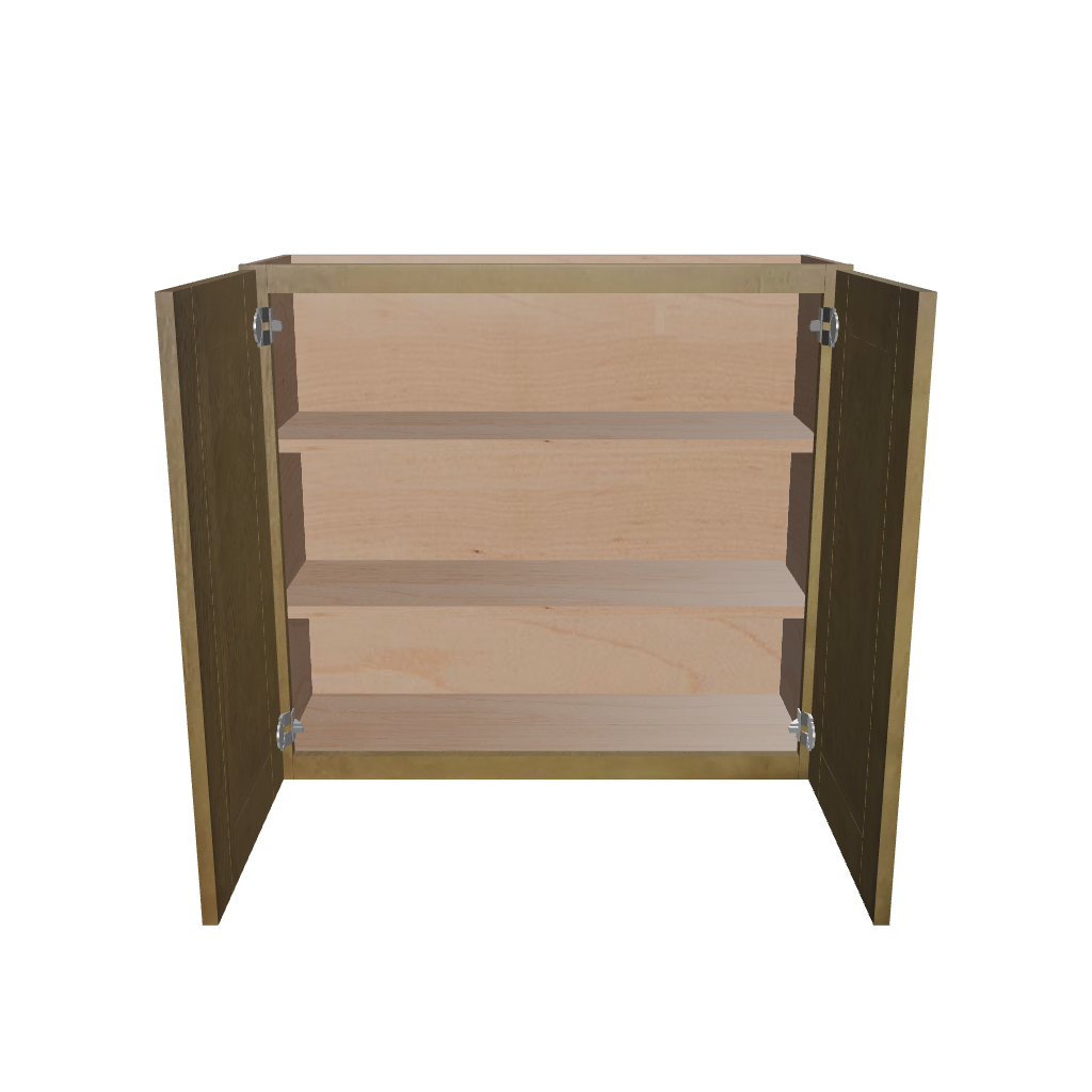 Modernform Cabinet Natural Shaker 33" W X 30" H X 12" D Double Door Wall Cabinet