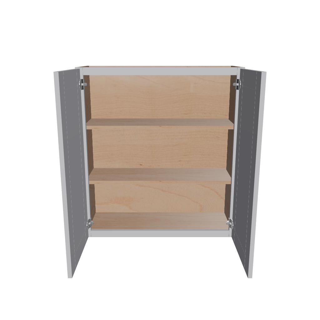 Modernform Cabinet Grey Shaker 33" W X 36" H X 12" D Double Door Wall Cabinet