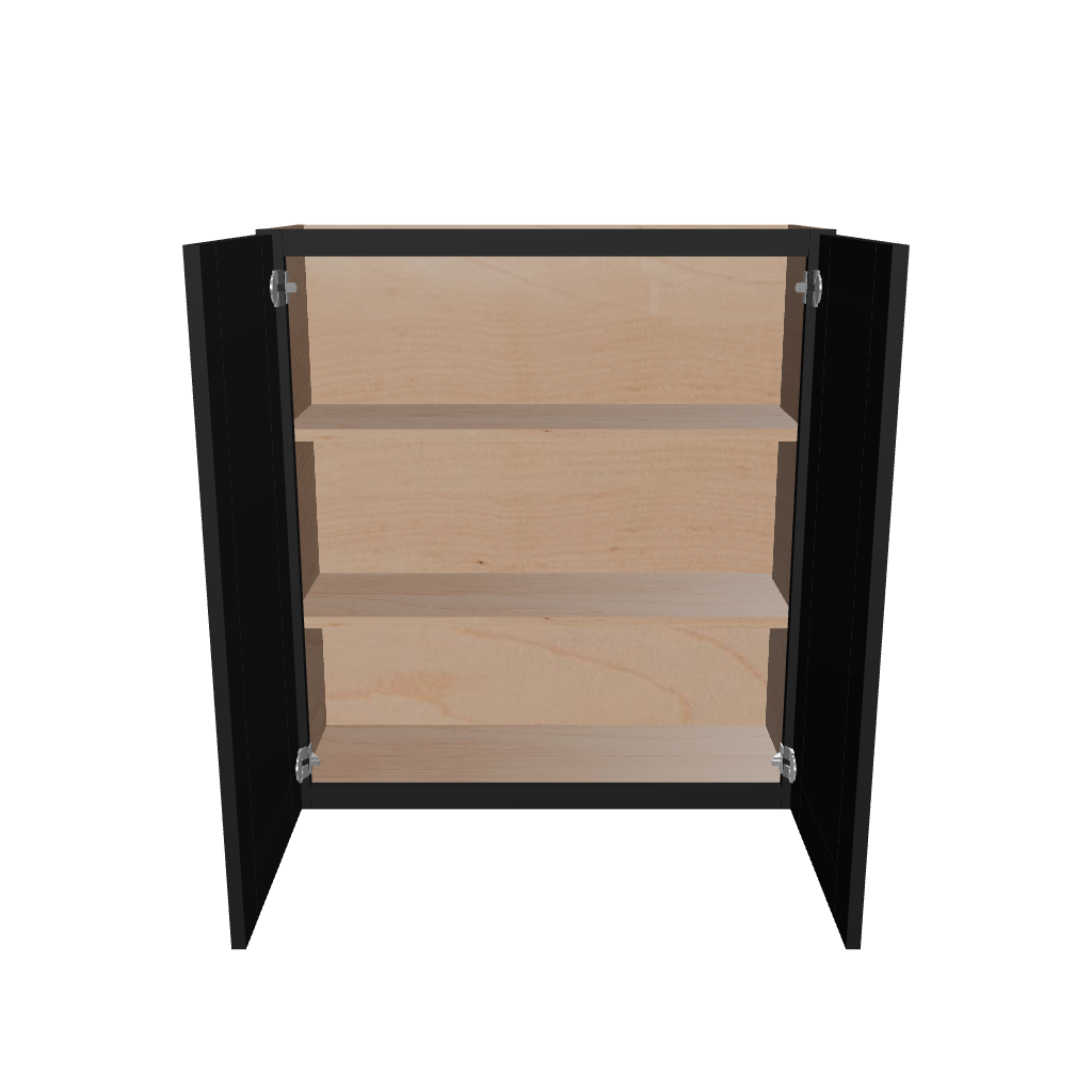 Modernform Cabinet Onyx Black Shaker 33" W X 36" H X 12" D Double Door Wall Cabinet