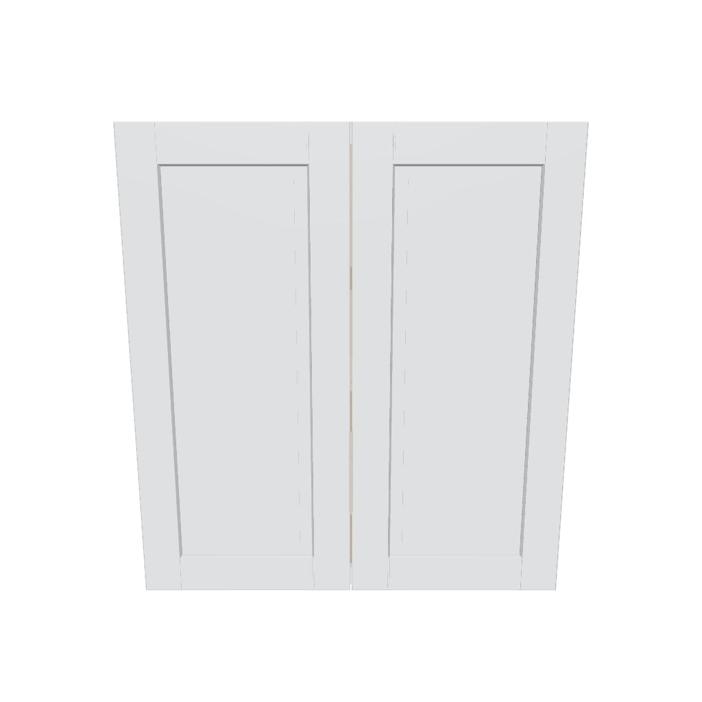 J&K White Shaker S8 Double Door Wall Cabinet   33" W x 36" H